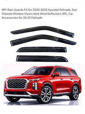 KPY Window Visors for 2020-2025 Hyundai Palisade - Gloss Black
